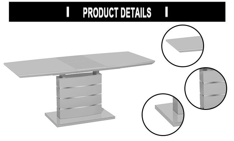 Extensible Table MDF with Super White Glass Matt Painting Glass