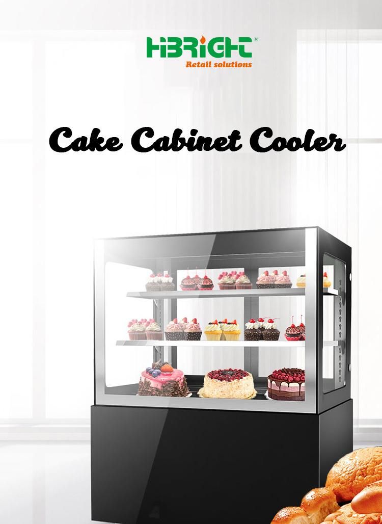 2~8 Degree Cake Cabinet Cooler with Straight Glass