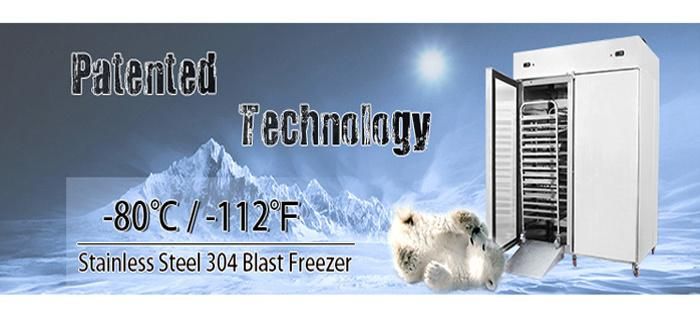 Quick Freezing Showcase Frozen Food Glass Door Display Freezer for Supermarket