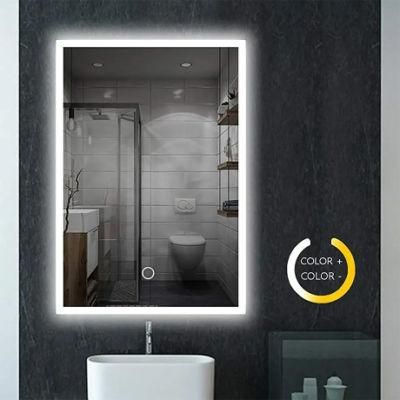 China Manufacturer Supplier of Illuminated LED Bathroom Mirror with 3000-6500K Dimmer