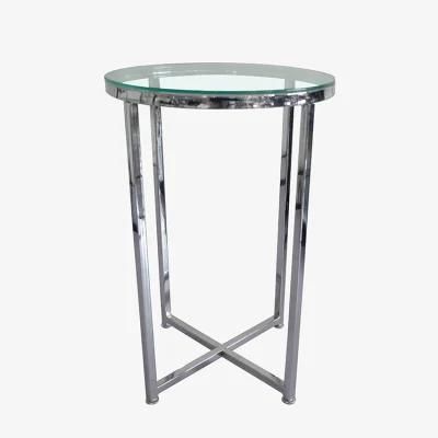New Design American Favorable Style Living Room Round Tempered Glass Mirrored Coffee Table