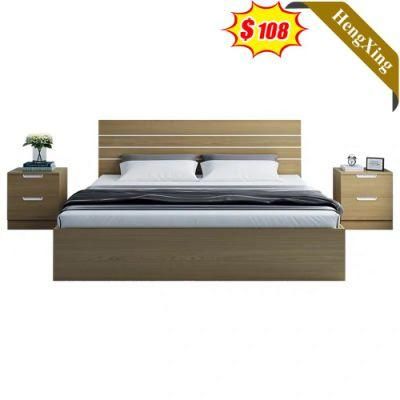 Popular Style Mixed Color Simple Design Home Bedroom Furniture Wooden King Double Size Storage Beds
