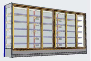 Supermarket Upright Glass Door Air Cooled Refrigerated Slim Showcase