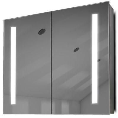 Bathroom Kitchen Single, Double, Doors Backlit Mirror Cabinate with Tempered Glass Shelf