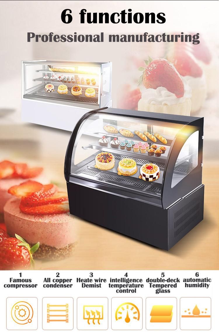 Glass Door Refrigerated Bakery Fridge Display Cabinet Cake Showcase
