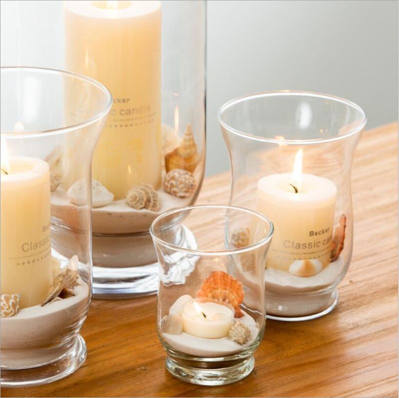 Vss High Quantity Clear Empty Hurricane Pillar Glass Candle Holder for Table Decoration