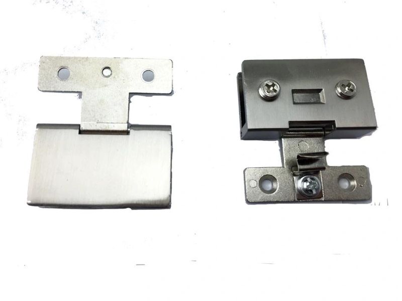 2 PCS Cabinet Glass Wall to Door Metal Hinge Silver Aj