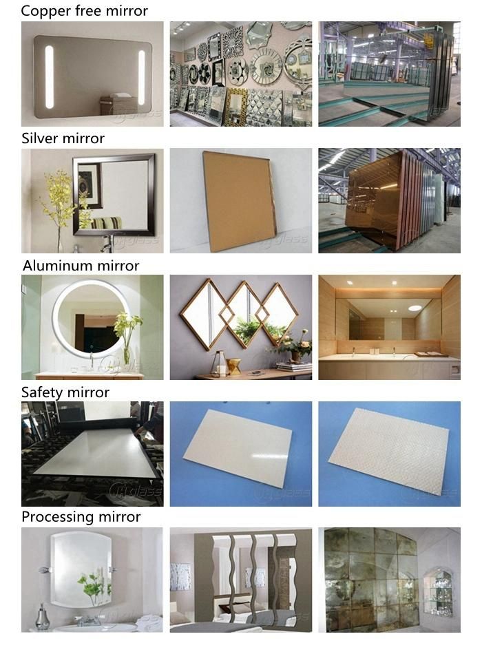 2, 3, 4, 5, 6mm Beveled Edge Silver Mirror for Bathroom