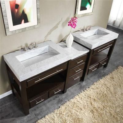 Marble Double Sink Vanity Bathroom Cabinet