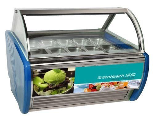 Hard Ice Cream Glass Machinery Freezers Display Cabinet Freezer Showcase