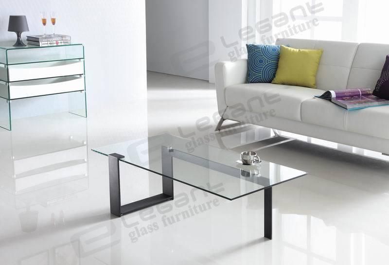 Simple Design Stainless Steel Clear Glass Square Coffee Table