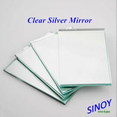 1.1mm - 6mm Thick Clear Silver Mirror Glass, Double Coated on Mirror Grade Clear Float Glass with Fenzi Paints