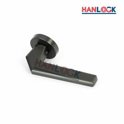 Latest Zinc Alloy Luxury Wooden Security Door Handle Modern Design Black Lever Door Handle and Locks