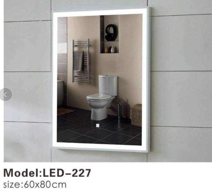 Round Simple CE American LED Smart Glass Bathroom Furniture Mirror