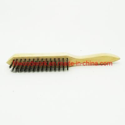 Brass Brush, Soft Brass Bristle Wire Brush, Wire Scratch Brush with Birchwood Handle Wire Scratch Brush Wooden Handle Brass Brush