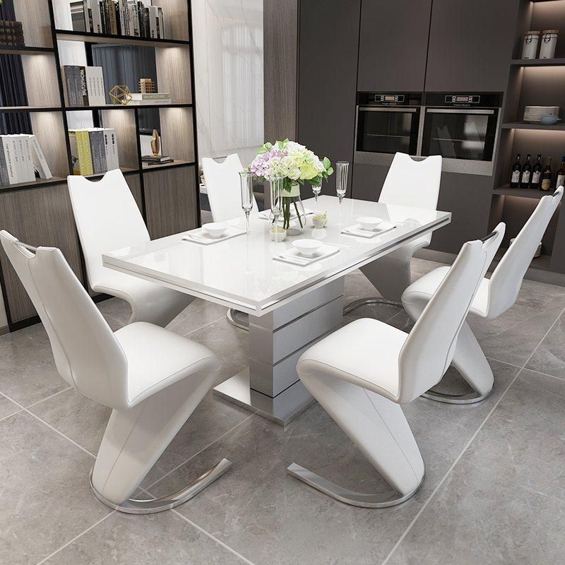 Modern Restaurant Home Livining Room PU Leather High Back Dining Chair