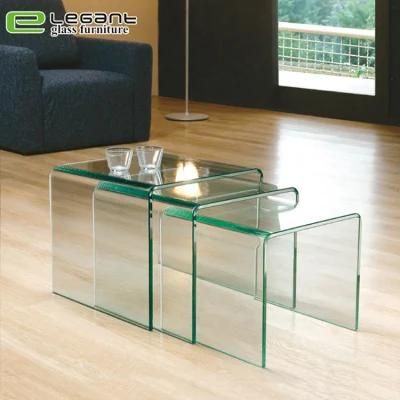 Modern Nest Glass Side Table Living Room Furniture