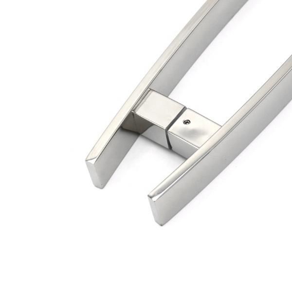 Commercial Stainless Steel 304 Curved Square Tube Glass Door Pull Handle