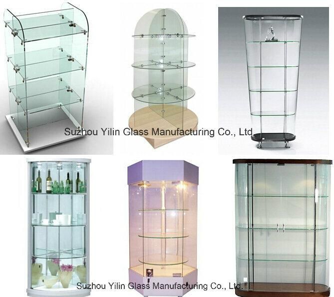 Toughened Show Cabinet / Counter Shopfront /Rack /Showcase Glass Tempered Display Glass with Australian Certificate