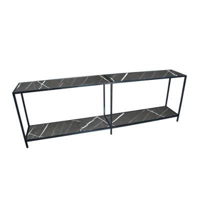 Big Apartment Modern Simple Black Rectangle Console TV Table