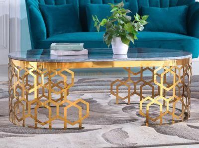 Honeycomb Hollow Coffee Table OEM Stainless Steel Side Table Cafe Furniture Metal Center Table