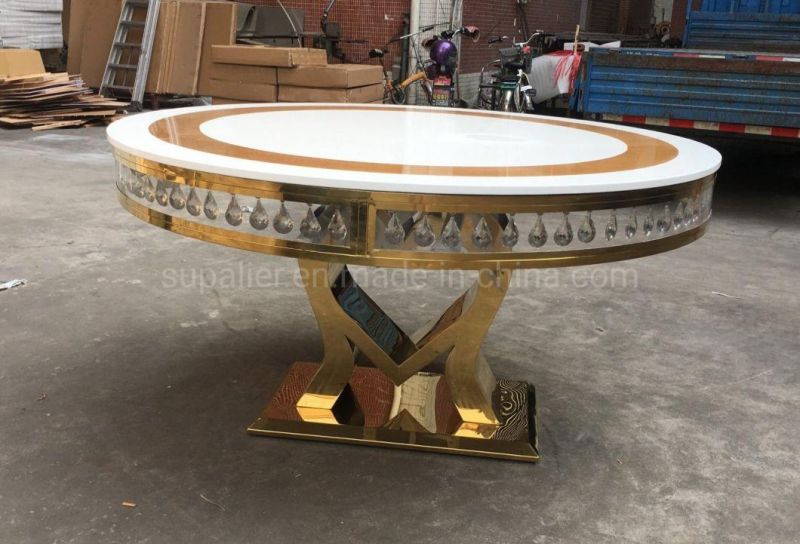 Wholesale Round Gold Metal Base Wedding Table Dining New Design
