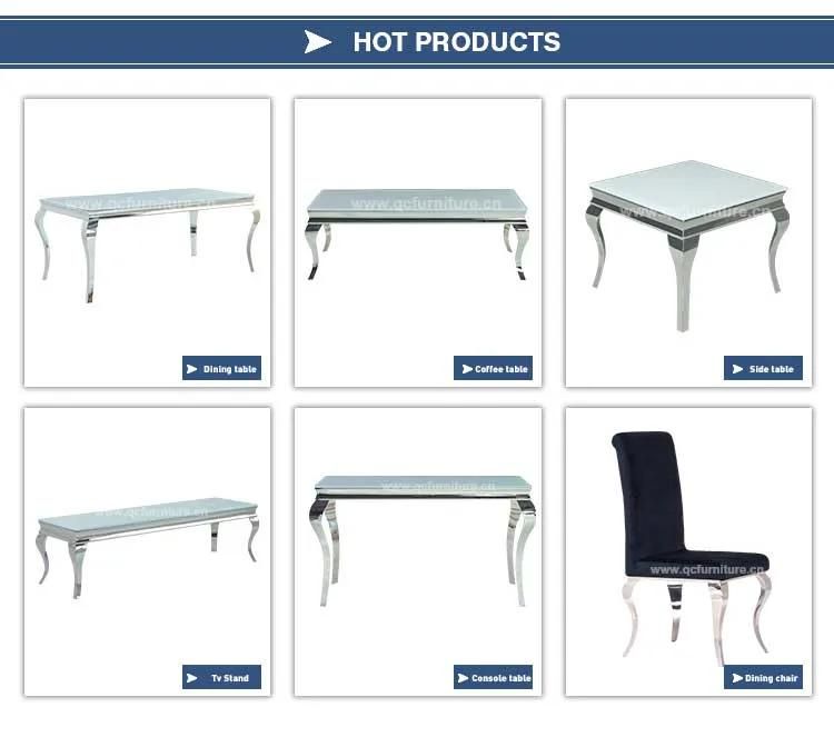 Stainless Steel Console Table with Artificial Marble