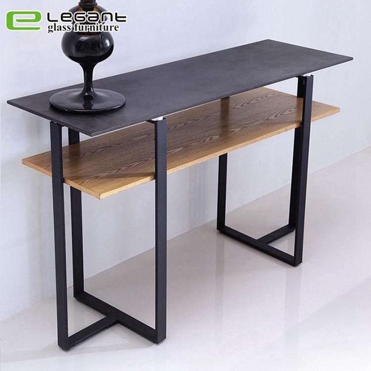 Grey Bent Glass Console Table