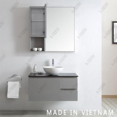 36inch Grey Glass Sink Wholesale Wall-Mounted Vietnam Bathroom Vanity
