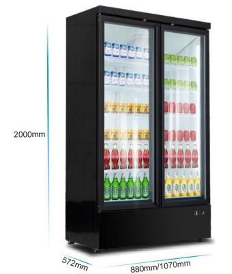 High Quality 700L Vertical Refrigerator Vertical Display Cabinet Beer Beverage Deep Freezer with Glass Door