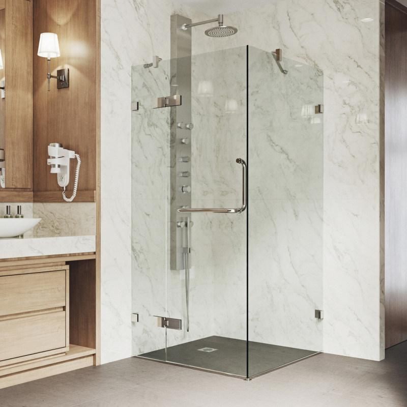 Frameless Hinge Shower Enclosures Hotel Style Shower Room Clear Tempered Glass Shower Cabinet