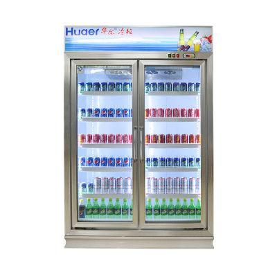 2 Glass Door Cooler 5 Layers Shelf Height Free Adjusted Glass Door Beverage Center Display Cabinet Refrigerator