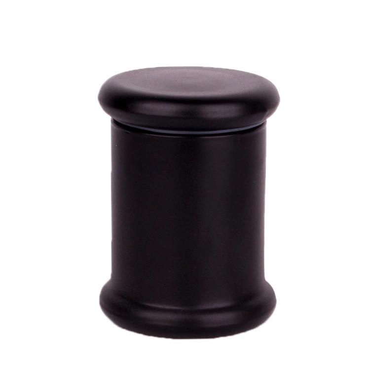 Hot Sell Black Color 2oz 70ml Empty Glass Candle Jar Holder with Glass Cap