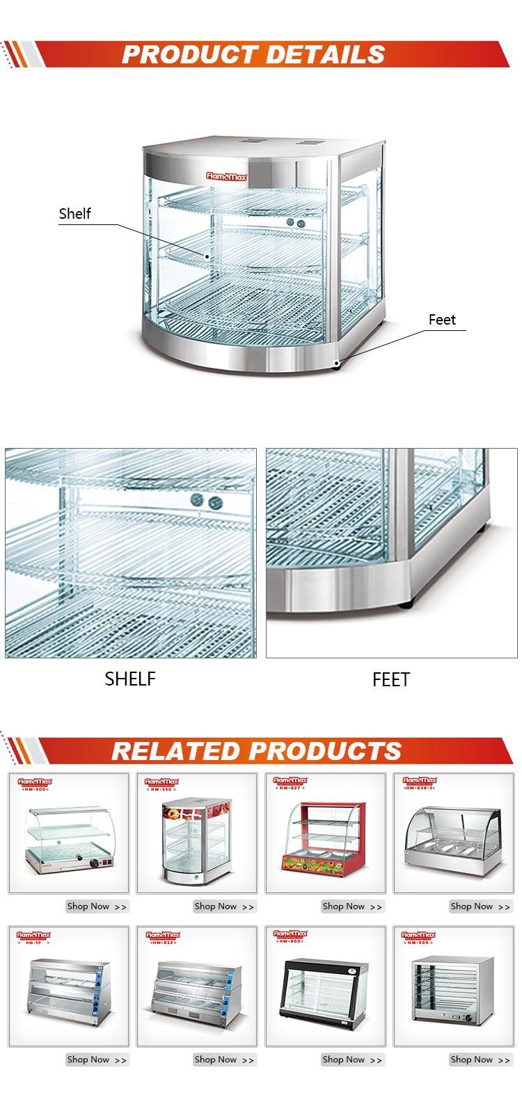 Hot Sale Curved Glass Warming Showcase for Food Warmer (HW-350A)