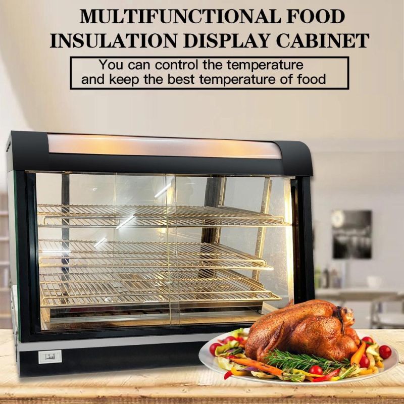 CE Approved Curved Glass Hot Food Warmer Display Showcase with Ld-R60-1