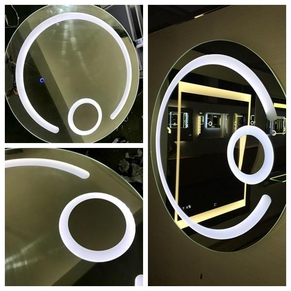 Bathroom Mirror with LED Lights, Modern Wall Mounted Makeup Mirror Round Frameless Backlit Bathroom Mirror, Smart Dimmable Vanity Mirror and Anti-Fog