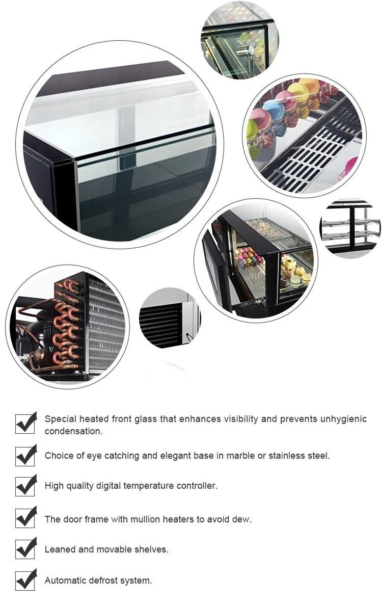 Auto Defrost Chocolate Refrigerated Showcase for Cafe Shop