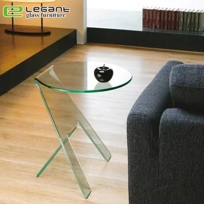 Popular Clear Glass End Table Qualified by ISO 9001