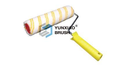 Yellow Stripe Microfiber Paint Roller Brush with Plastic Handle