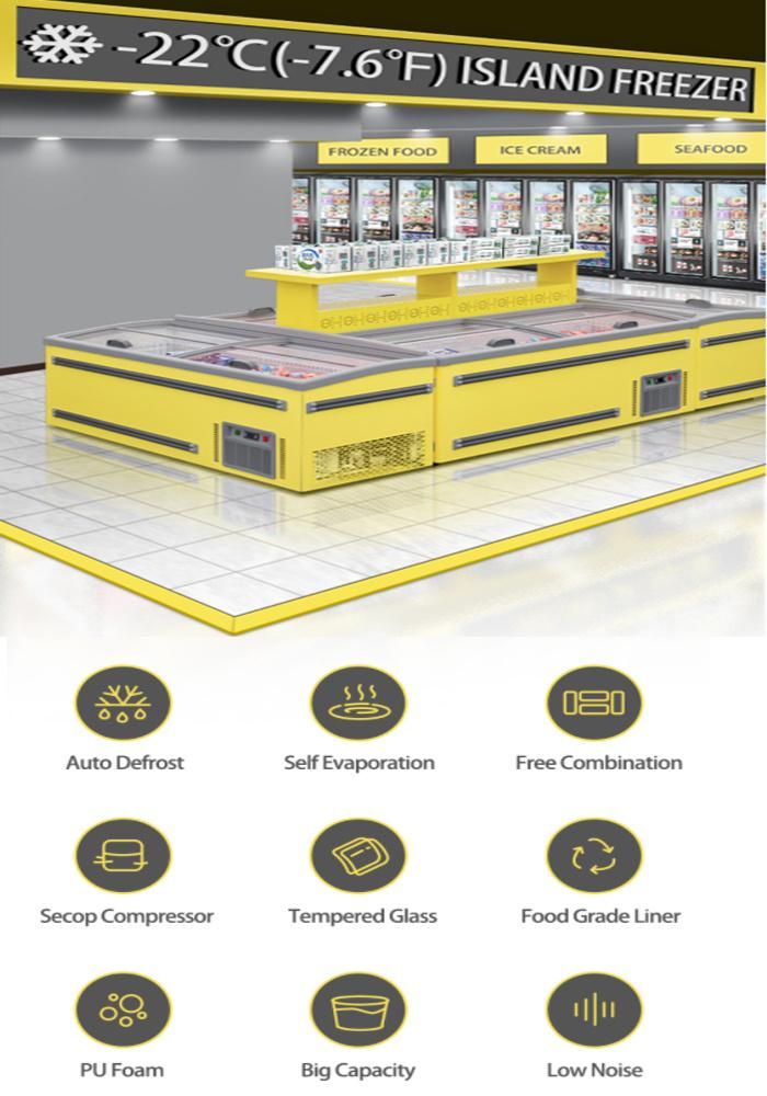 Commercial Single Island Freezer Display Cabinet