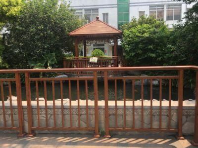 Aluminum Railing Balcony Wooden Grain Aluminium Profile