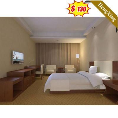 Apartment Hotel Bed Furniture Single Size Bed Melamine Laminated Modern Wooden Bedroom Set