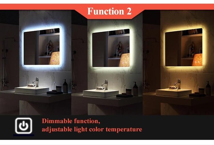 Bathroom Backlit Luxury Hotel Heat up LED Mirror