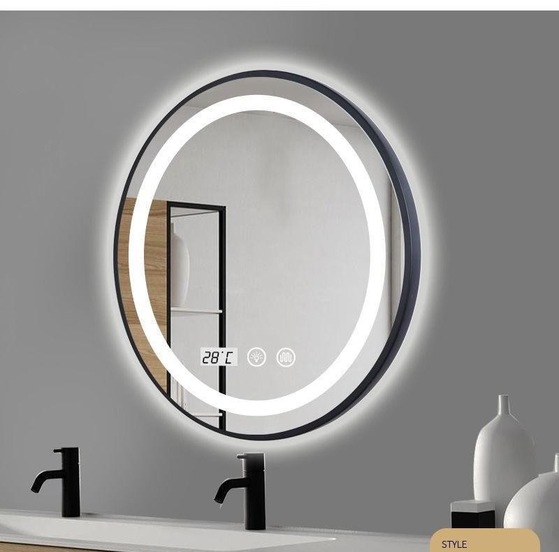 Factory Black Aluminium Wall Decorative Bathroom Glass Frame Mirror