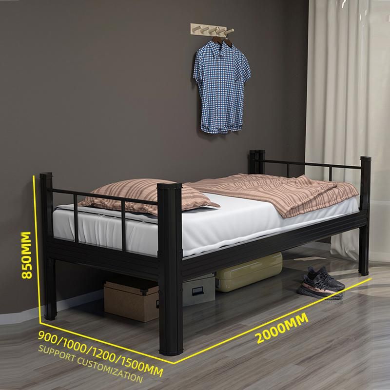 School Dormitory Metal Bunk Bed with Lockers Steel Frame Bed Single Bed