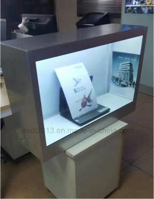 Dedi Black White Square Free Logo Printed Advertising Showcase of Flexible Transparent LCD Display