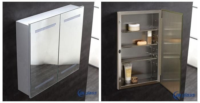 Decorative LED Lighted Aluminum One Door Medicine Bathroom LED Mirrored Cabinet