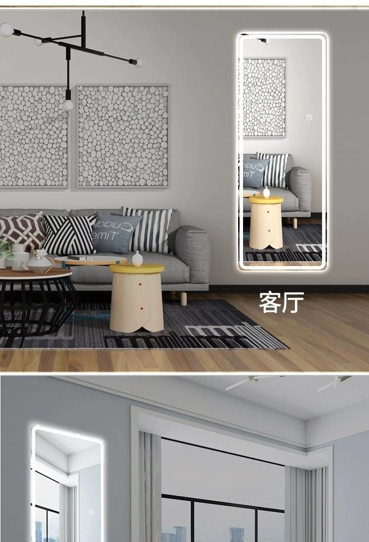 Custom Large Size Aluminum Frame Frosted Glass Smart LED Dressing Mirrors Full Length Make up Salon Mirror