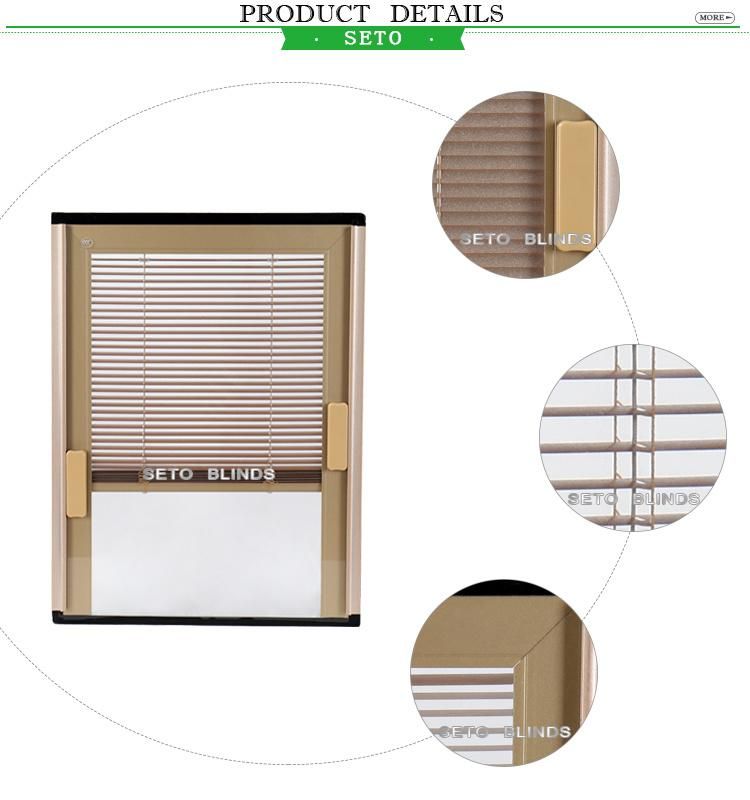 Office Window 25mm Curtain Horizontal Aluminum Venetian Blinds Inside Hollow Glass