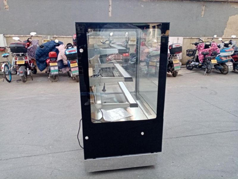 Glass Door Display Cake Showcase with Stainless Steel Outside